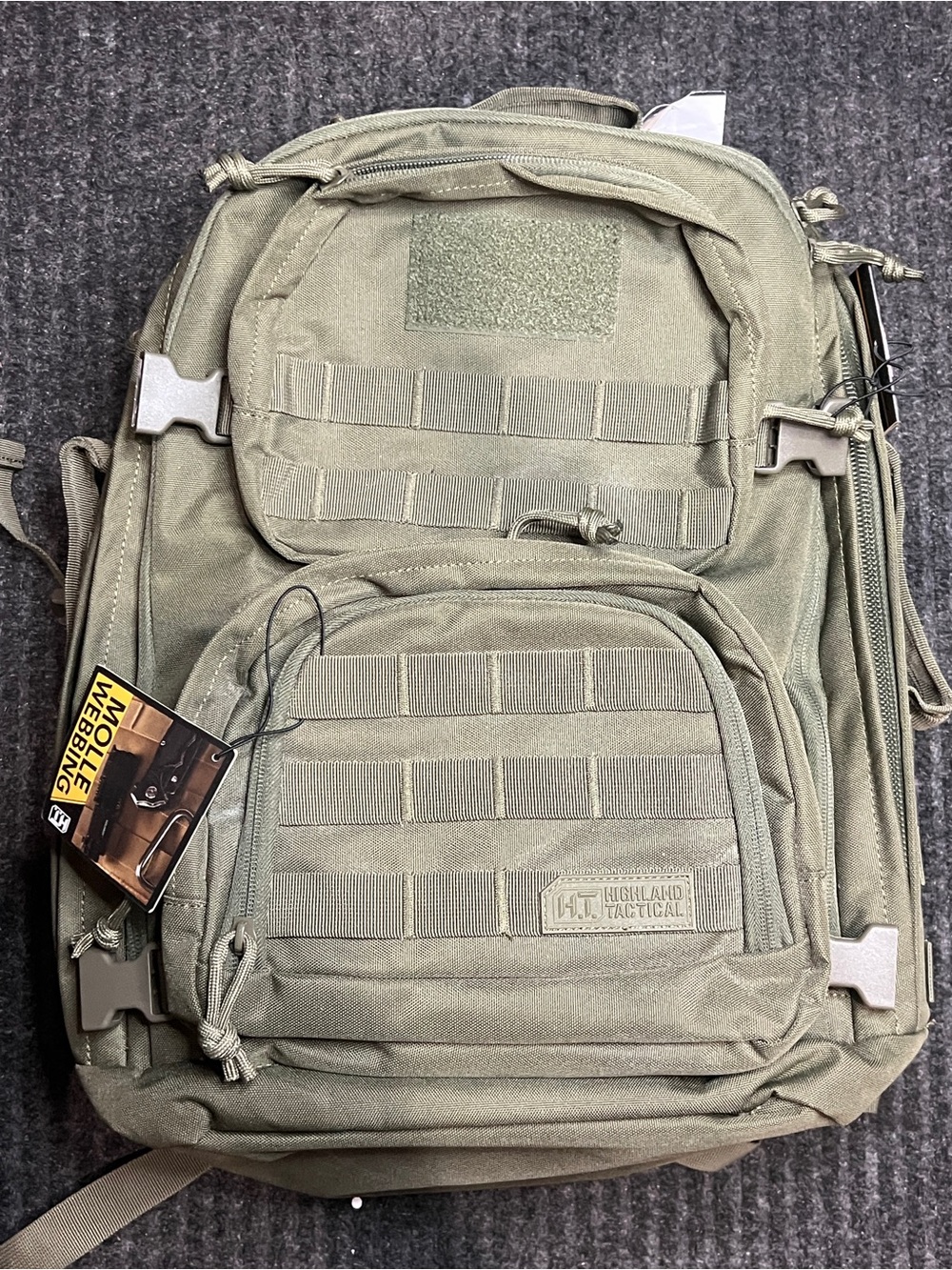 NWT Highland Tactical Major Backpack Dark Green MOLLE Hydration Compatible